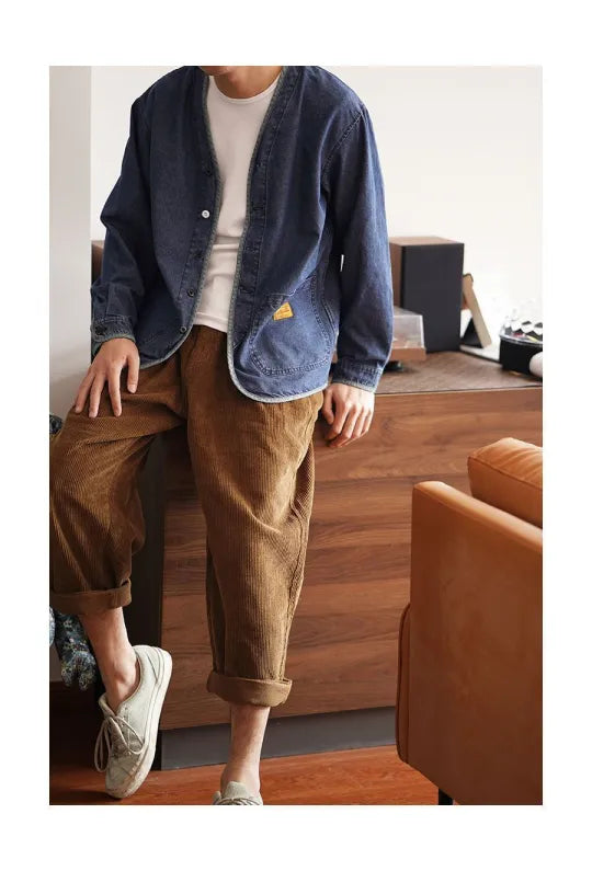 Men's V-neck denim jacket - Milo