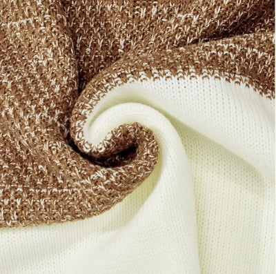 Giam - Long-sleeved, casual men's knitted jumper with colour blocks