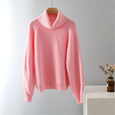 Aubrey - Single-coloured turtleneck jumper for women