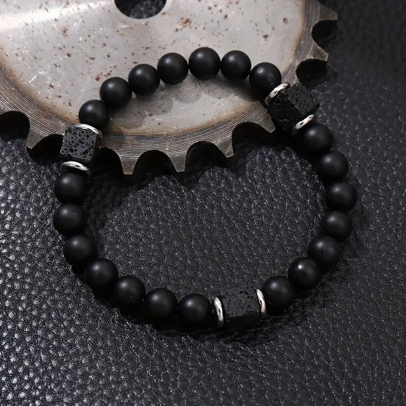 Matt onyx statement bracelet