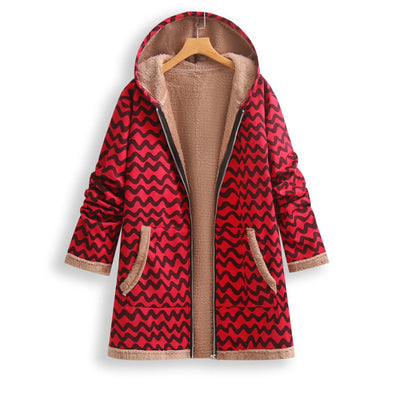 Clarisse - Wide-cut, lined fleece coat with hood
