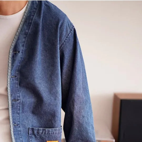 Men's V-neck denim jacket - Milo