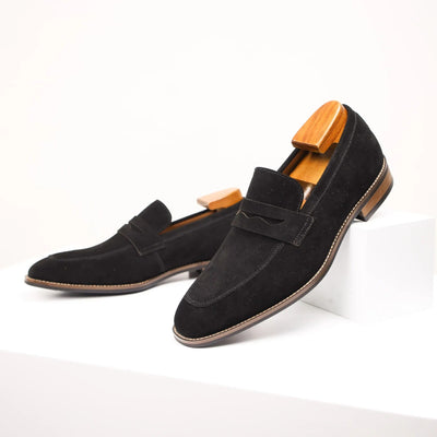 Men's brown suede leather classic loafers - Lancaster