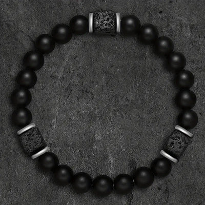 Matt onyx statement bracelet