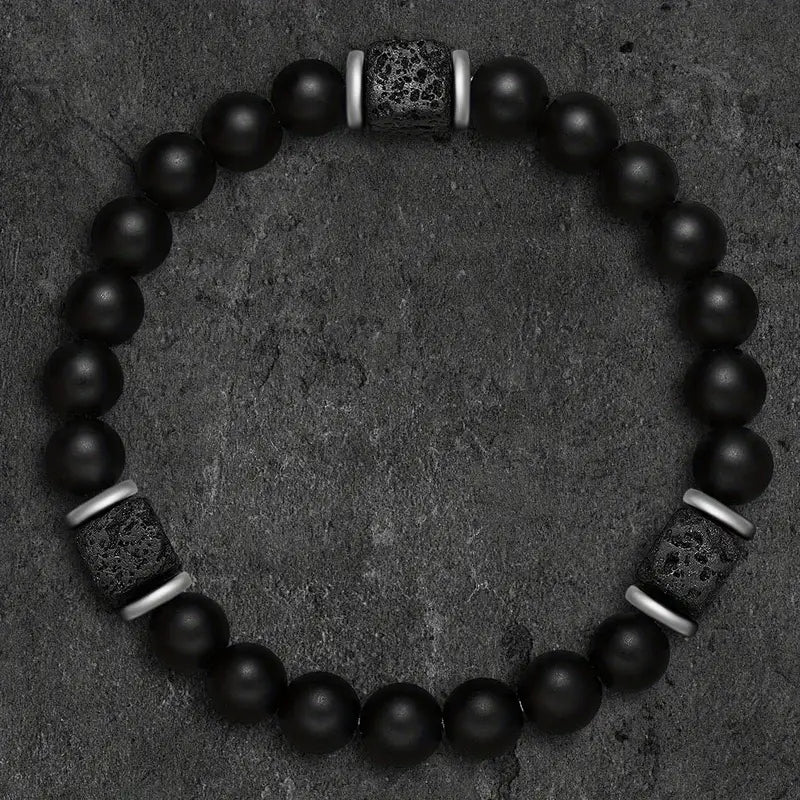 Matt onyx statement bracelet