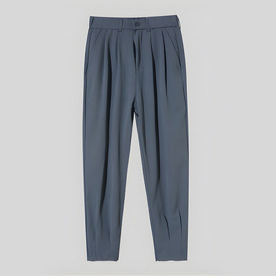 Elegant suit trousers with a tight ankle waistband for men