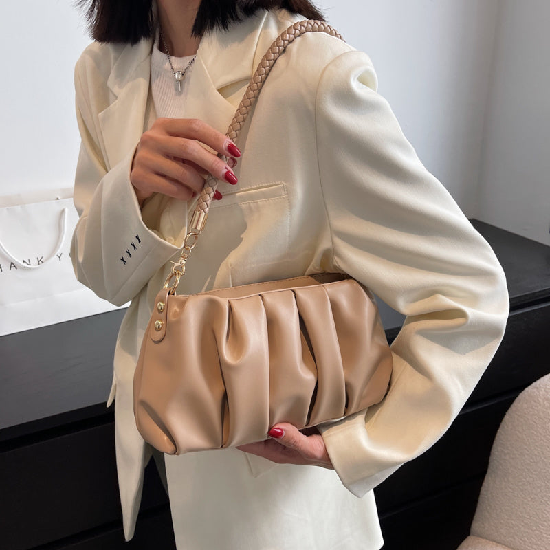 Soft shoulder bag with pleats - Evelina