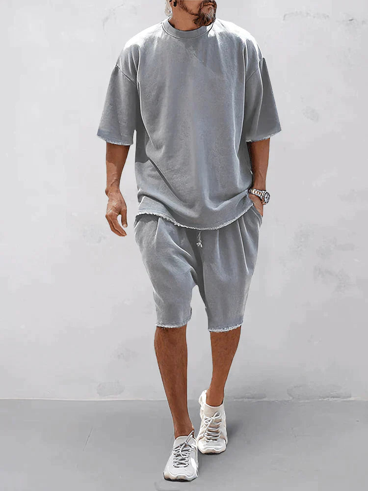 Men's Oversized Washed T-Shirt and Shorts Set - Kevin