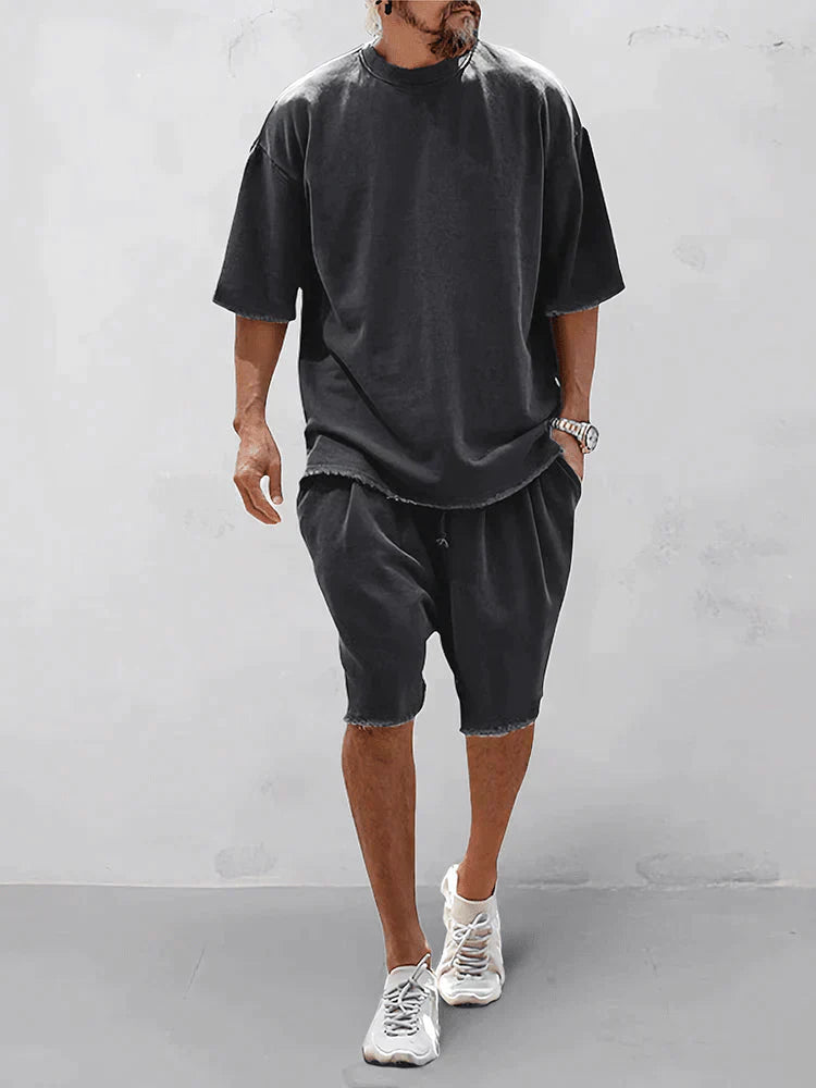 Men's Oversized Washed T-Shirt and Shorts Set - Kevin