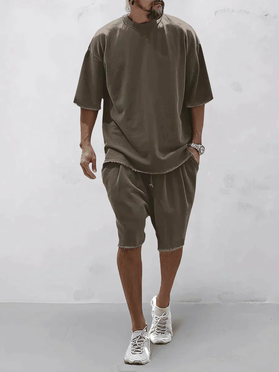 Men's Oversized Washed T-Shirt and Shorts Set - Kevin