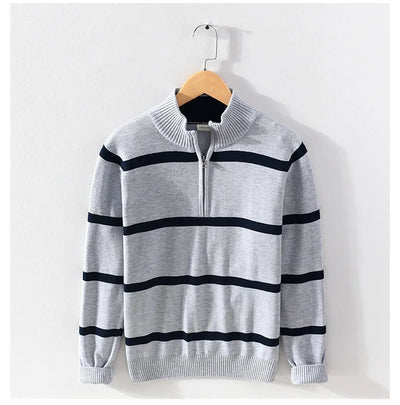 Luc - Pullover for men with turtleneck, casual with half zip