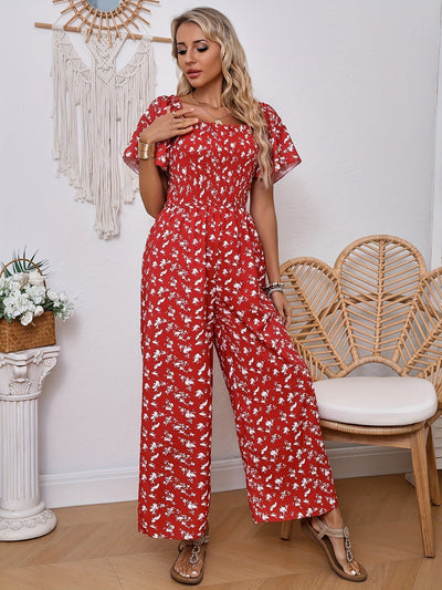 Helena - Elegant wide jumpsuit with floral print