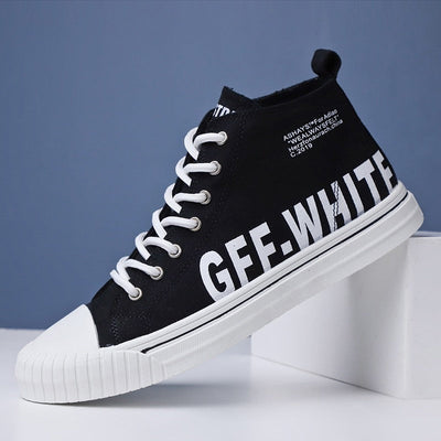 Men's canvas high top trainers urban print casual style - Damián