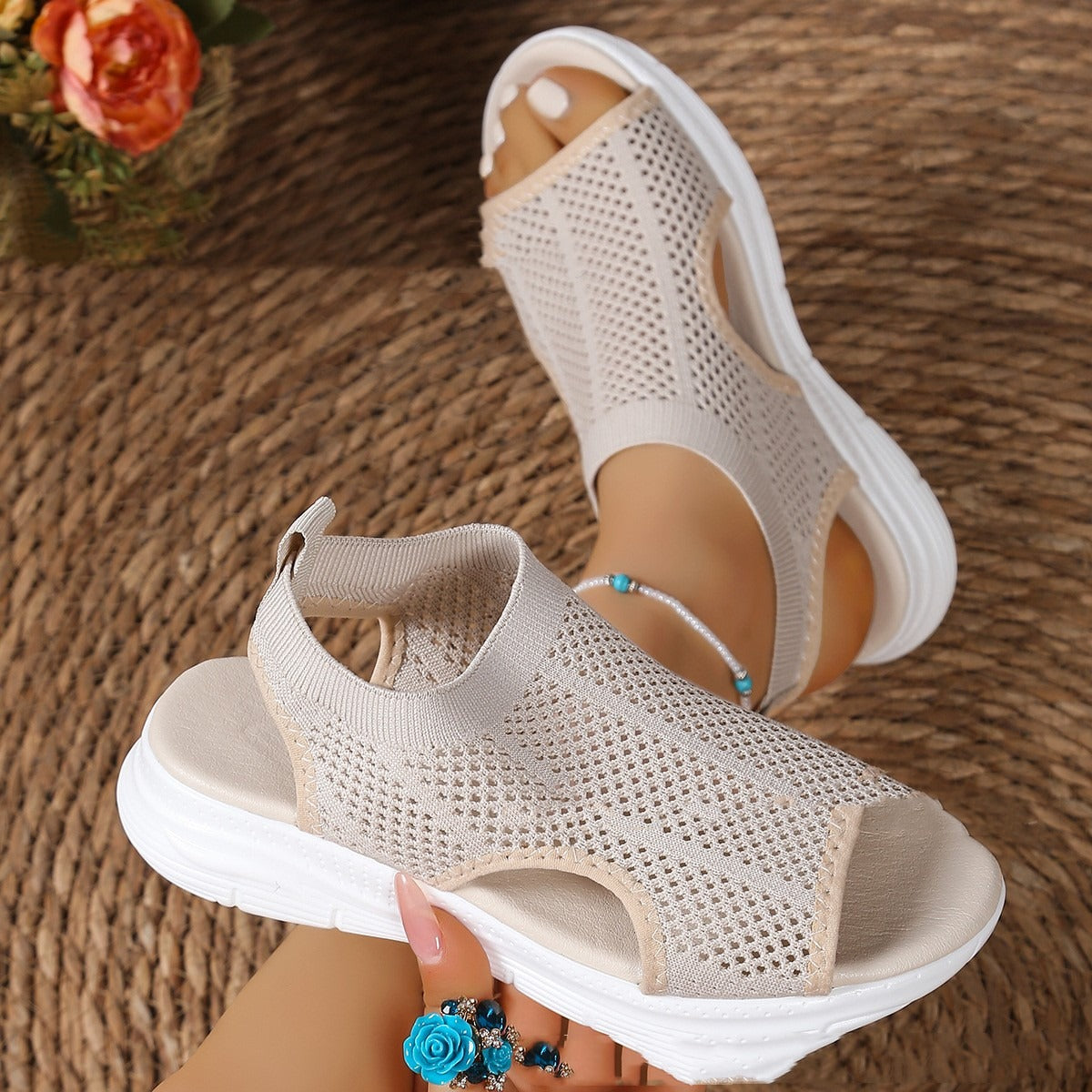 Women's sports sandals with breathable fabric in casual style - Natalia