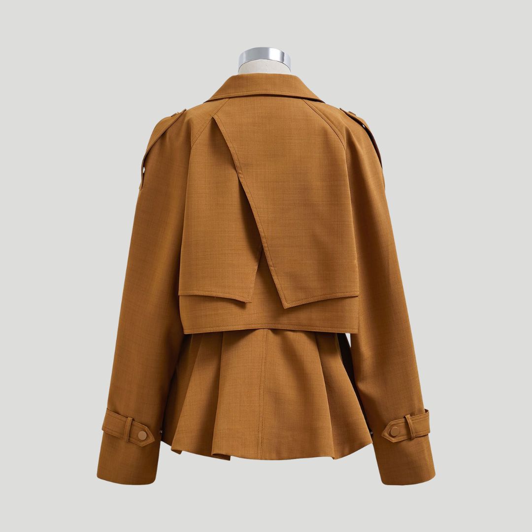 Peplum jacket with an eye-catching collar and fitted design at the waist - Gemma