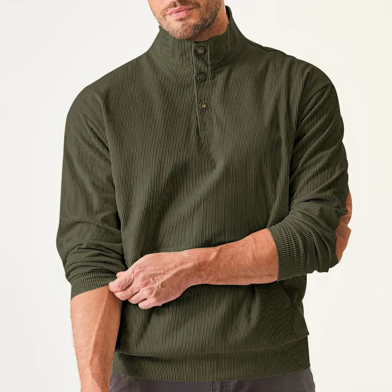 Kaym - Men's sweatshirt with stand-up collar and long sleeves with pockets