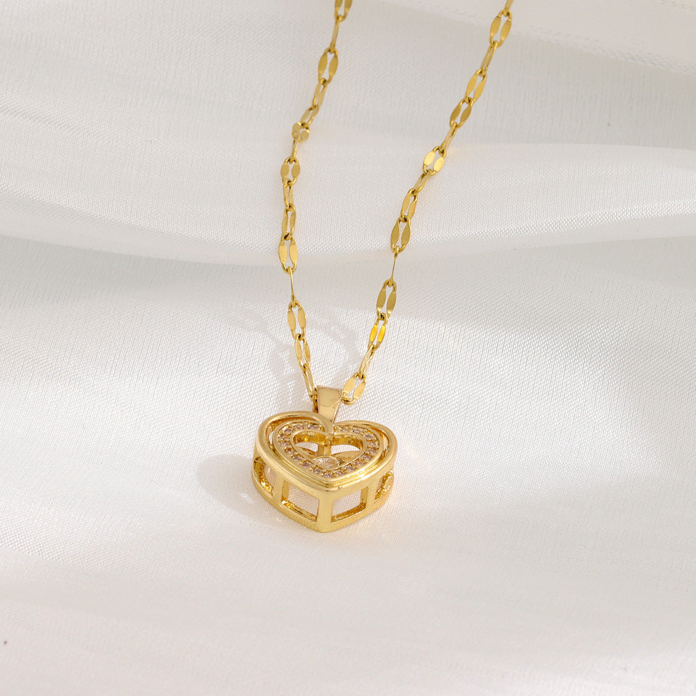 Double Heart Necklace Woman - Liora