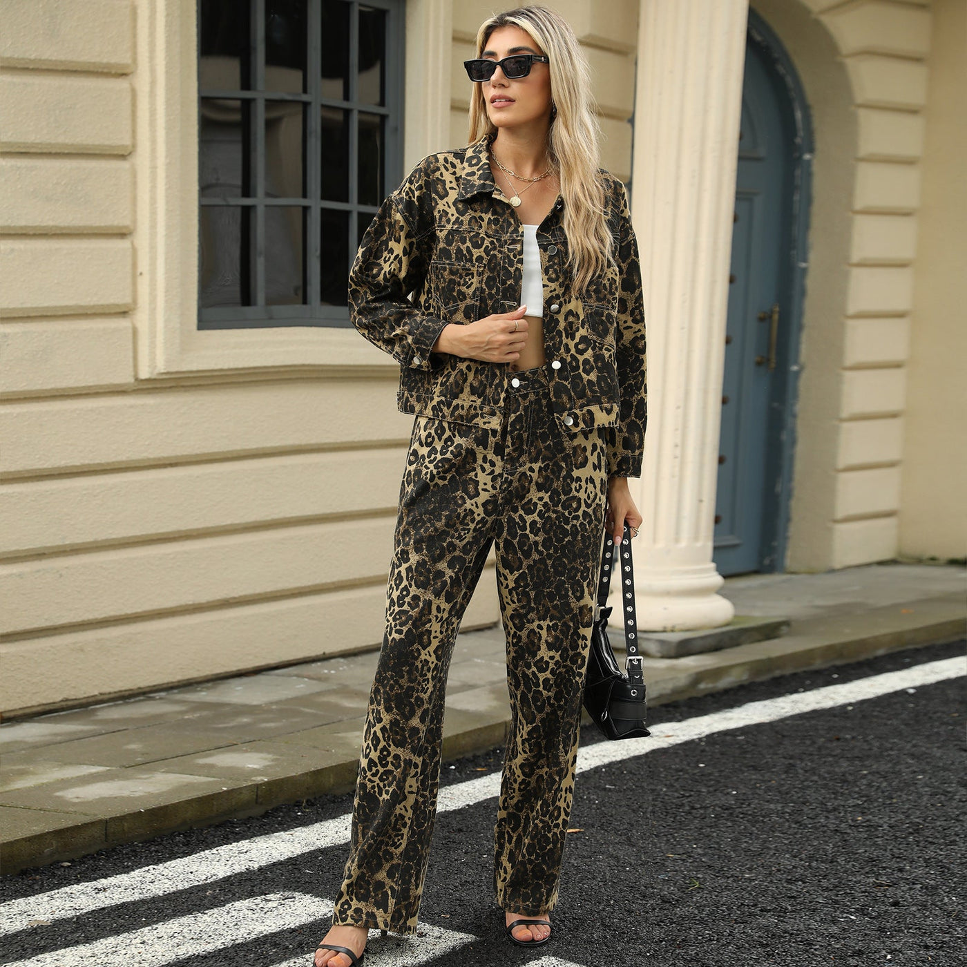 Leopard print denim set - Sylvie