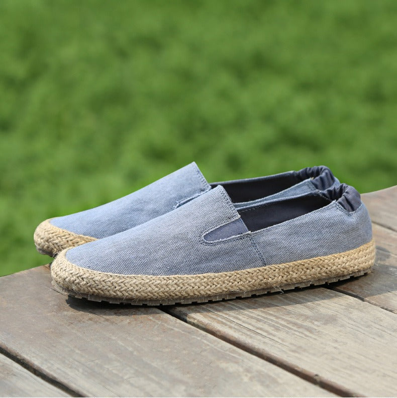 Men's breathable canvas espadrilles with natural jute sole - Olver
