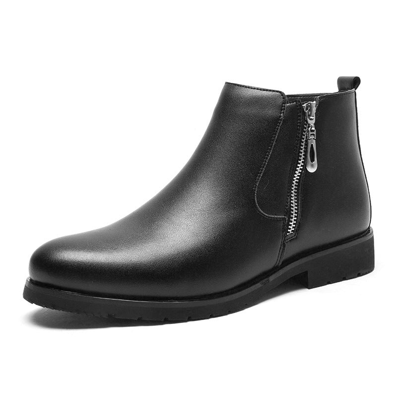 Men's ankle boots leather side zipper - Adrian