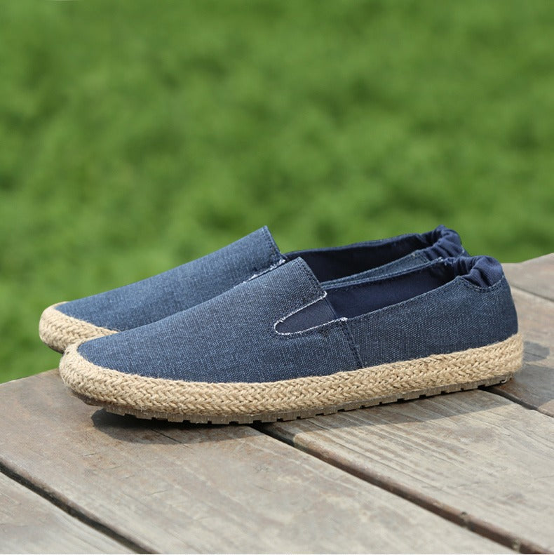 Men's breathable canvas espadrilles with natural jute sole - Olver