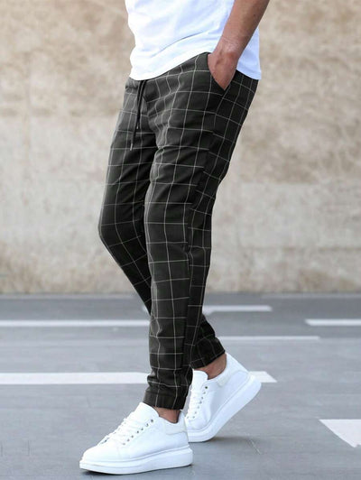 Matteos - Elegant trousers with grid pattern