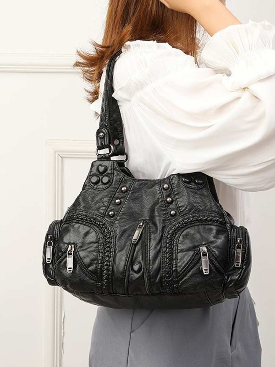 Taranta - Black studded shoulder bag