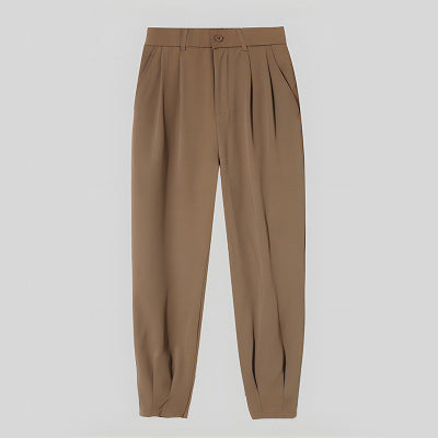 Elegant suit trousers with a tight ankle waistband for men