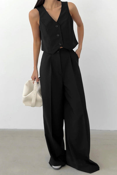 Kenny - Two-piece sleeveless business casual ensemble