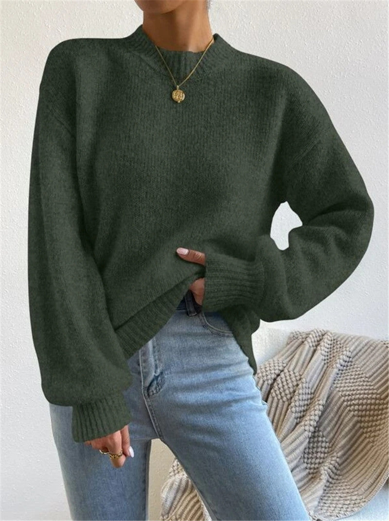 Women's Knit Sweater - Crew Neck Long Sleeve Pullover - Elodie