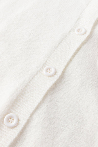 Women's Knit Button Cardigan with 3D Floral Appliqué - Eloria