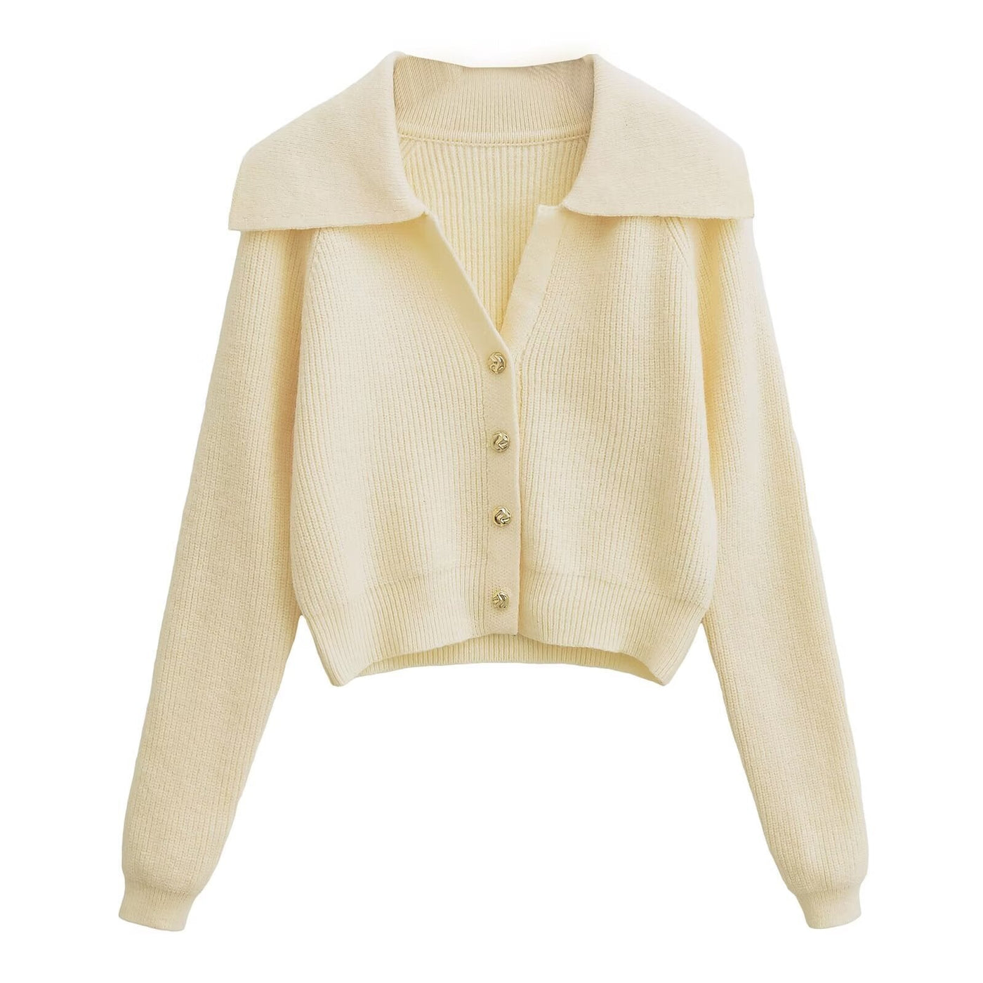 Women's lapel collar cardigan - Livia