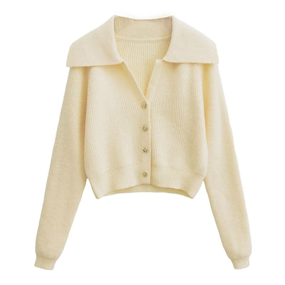 Women's lapel collar cardigan - Livia