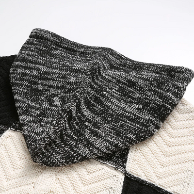 Miles - Comfortable men's hooded jumper with block pattern