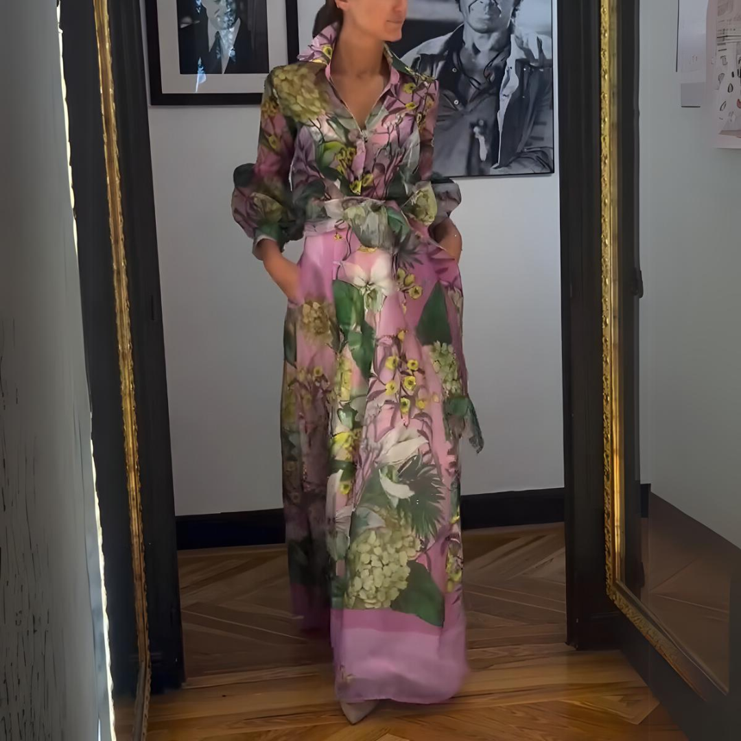 Lara - Luxurious Italian maxi dress in satin