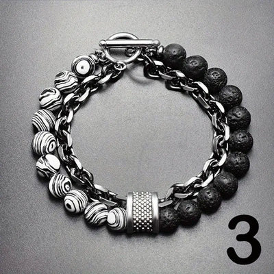 Steel Streaks Tiger bead bracelet