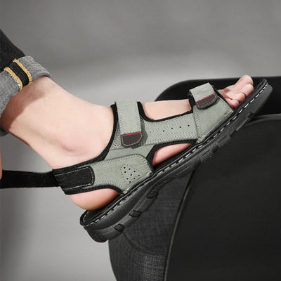 Men's casual sandals black adjustable straps - Hanoi