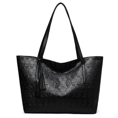 Handbag for women with skull print and large capacity
