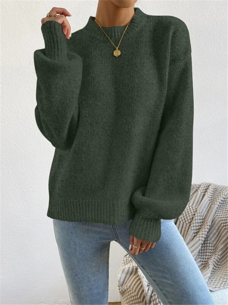Women's Knit Sweater - Crew Neck Long Sleeve Pullover - Elodie