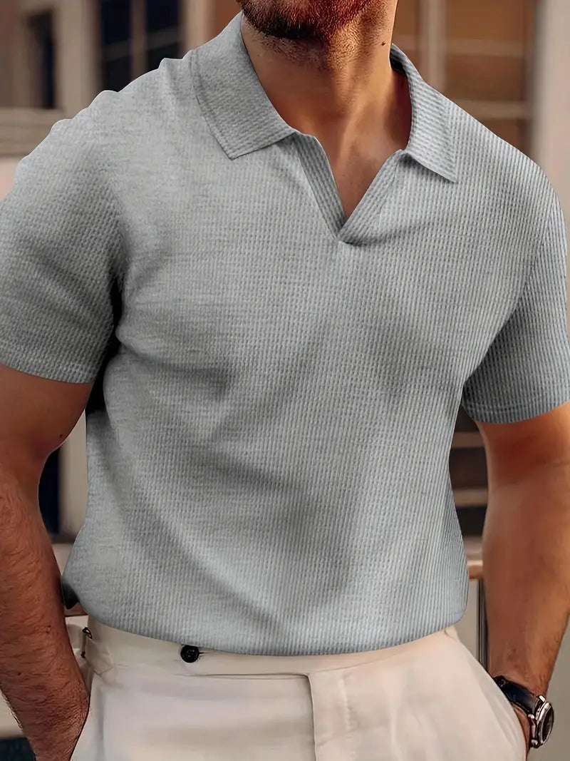 Men's Short Sleeve Knitted Polo Shirt - Urngi