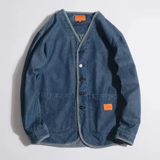 Men's V-neck denim jacket - Milo