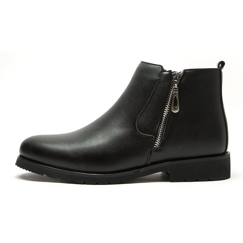 Men's ankle boots leather side zipper - Adrian
