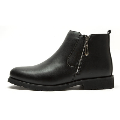 Men's ankle boots leather side zipper - Adrian
