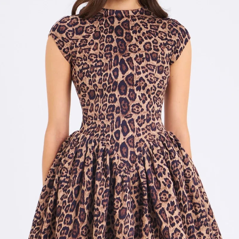 Essie Leopard Print Halter Dress