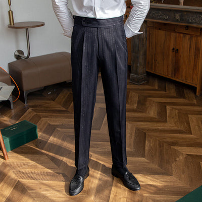 Henry - Naples high waisted gold silver striped straight leg pants