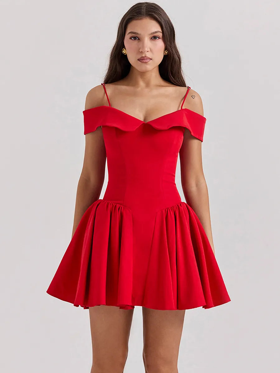 Karli - Flattering dropped shoulder party dress