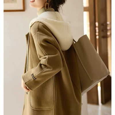 Clarice - Coat with detachable, soft knitted hat