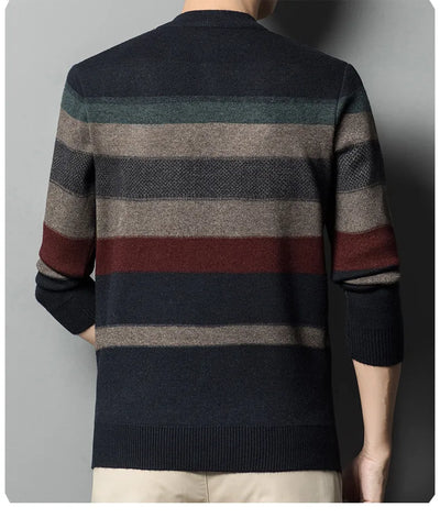 Dominique - Men's knitted jumper with contrasting stripes