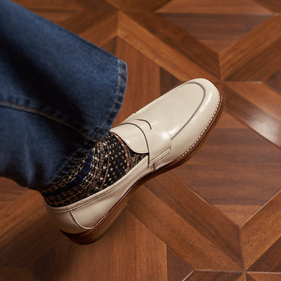 Men's brown classic style genuine leather loafers - Whitmore