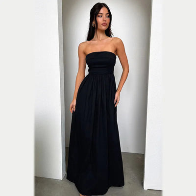 Jayla - Frenchy Solid Off-Shoulder Long Dress